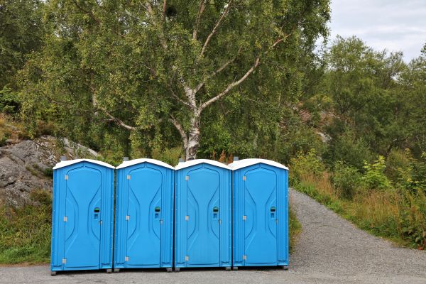 Construction porta potty on a jobsite in Phoenix and Arizona