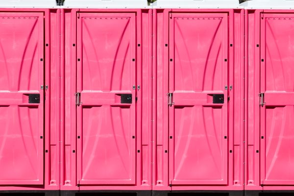 Event porta potty rentals set up for an outdoor gathering in Phoenix and Arizona
