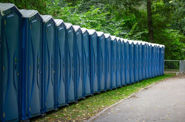 Temporary restroom rental units at an outdoor site in Gilbert